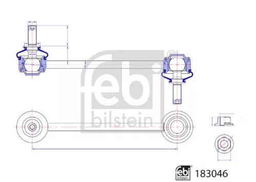 Febi 183046 Rear Left Or Right Stabiliser Link For Ds  Peugeot 508  508 Sw  Ds 7