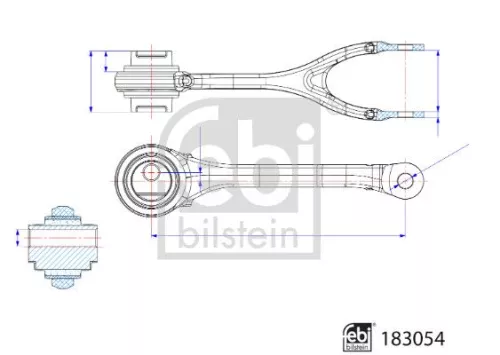 Febi Front Lower Rear Left Or Right Control / Trailing Arm For Mercedes A-class 