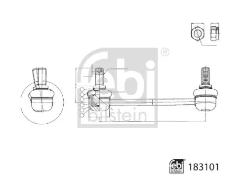 Febi 183101 Front Right Stabiliser Link For