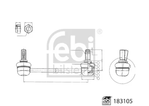 Febi 183105 Front Left Stabiliser Link For