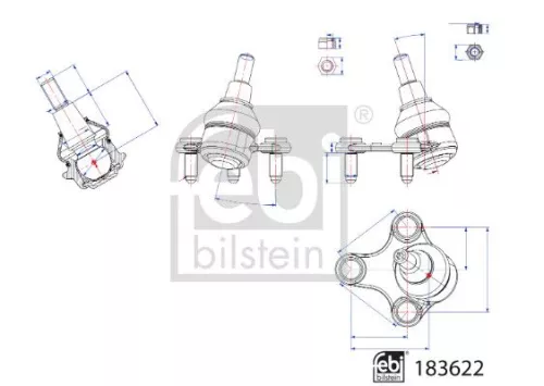 Febi Bilstein Front Left Ball Joint For Vw Caddy Caddy California
