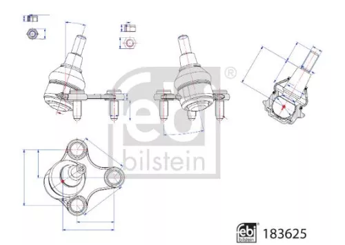 FEBI BILSTEIN FEBI BILSTEIN 183625 Febi Bilstein Front Right Ball Joint For Vw Caddy Caddy California 