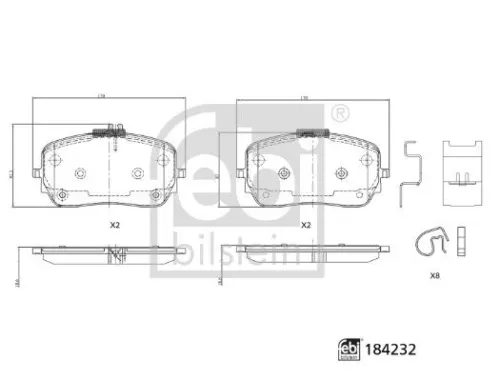 FEBI BILSTEIN FEBI BILSTEIN 184232 Febi Front Brake Pad Set For Mercedes-benz Gle Gls 