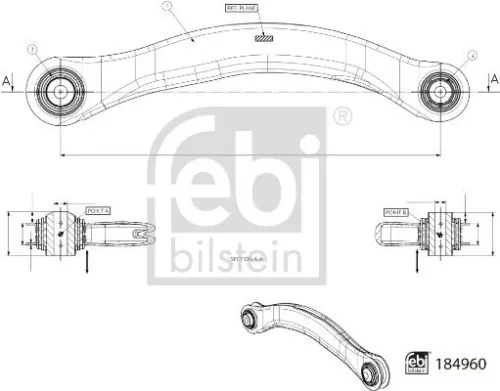 Febi Outer Rear Rear Upper Left Control / Trailing Arm For Audi A6 A6 Allroad A7