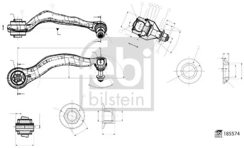 Febi Front Lower Front Right Control / Trailing Arm For Bmw 5 5 Series