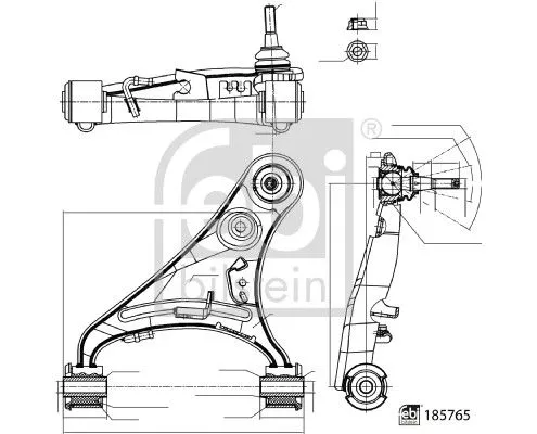 Febi Front Upper Right Control / Trailing Arm For Land Rover Discovery