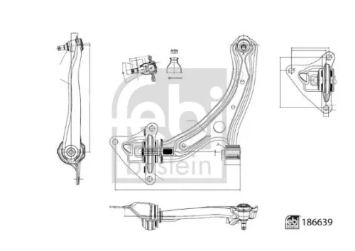 FEBI BILSTEIN FEBI BILSTEIN 186639 Febi Front Left Control / Trailing Arm For Honda City Insight Jazz 
