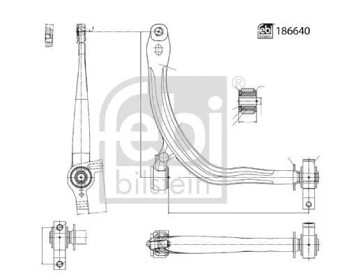 Febi Front Right Control / Trailing Arm For Citroën C5