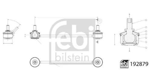 Febi 192879 Rear Left Or Right Stabiliser Link For Hyundai  Kia Creta  Ix35  Spo