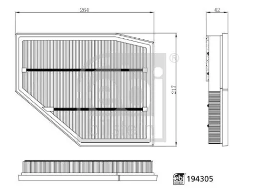 FEBI BILSTEIN FEBI BILSTEIN 194305 Febi Bilstein Right Air Filter For Bmw 5 7 