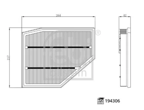 FEBI BILSTEIN FEBI BILSTEIN 194306 Febi Bilstein Left Air Filter For Bmw 5 7 