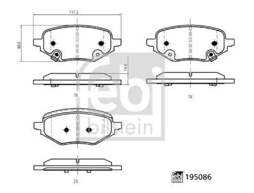 Febi Rear Brake Pad Set For Mg Mg (Saic) Mg Zs Zs Zx