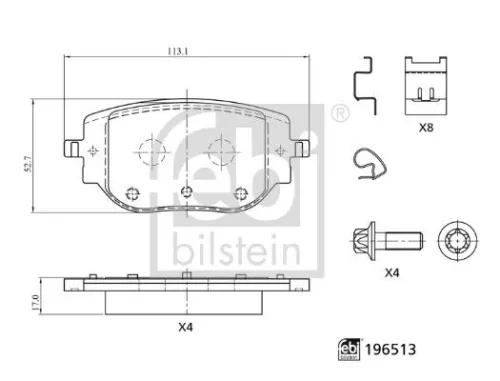 Febi Rear Brake Pad Set For Citroën Opel Peugeot Toyota Vaux