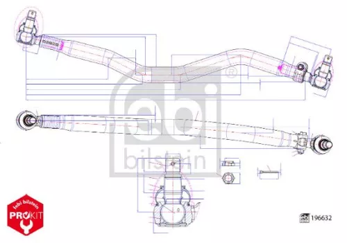 Febi Front Centre Rod Assembly For Scania G Irizar Century Irizar I4 Ir