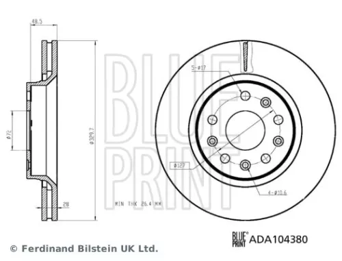 2x BLUE Print Front Internally Vented Brake Discs For Jeep Gladiator Wrangler