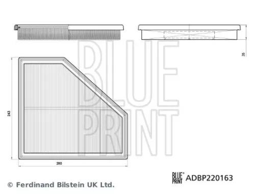 Blue Print Left Air Filter For Bmw 2 3 4 Series