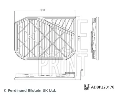 Blue Print Air Filter For Fiat Lancia Panda Panda Van Ypsilon