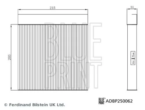Blue Print Cabin Pollen Filter For Mg (Saic) 6