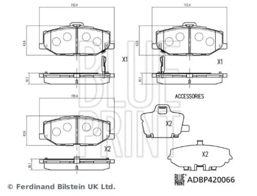 BLUE PRINT BLUE PRINT ADBP420066 Blue Print Front Brake Pad Set For Suzuki Jimny 
