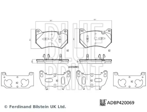 BLUE PRINT BLUE PRINT ADBP420069 Blue Print Front Brake Pad Set For Audi Q5 