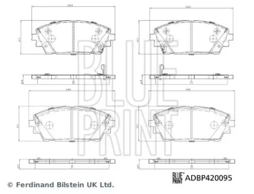 Blue Print Front Brake Pad Set For Mazda 3