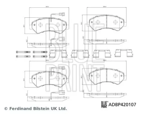 Blue Print Front Brake Pad Set For Citroën Fiat Opel Peugeot Vauxhall