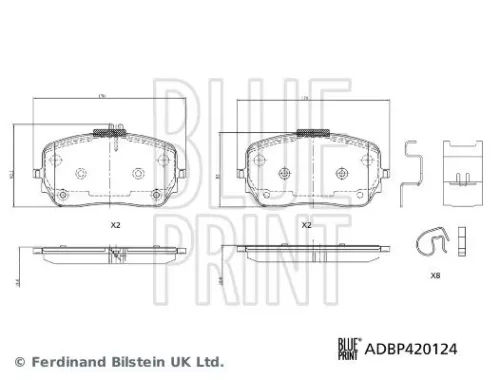 BLUE PRINT BLUE PRINT ADBP420124 Blue Print Front Brake Pad Set For Mercedes-benz Gle Gls 