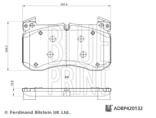 BLUE PRINT BLUE PRINT ADBP420132 Blue Print Front Brake Pad Set For Mercedes-benz Gle Gls 