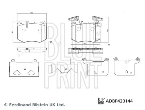 Blue Print Front Brake Pad Set For Mercedes-benz Glc