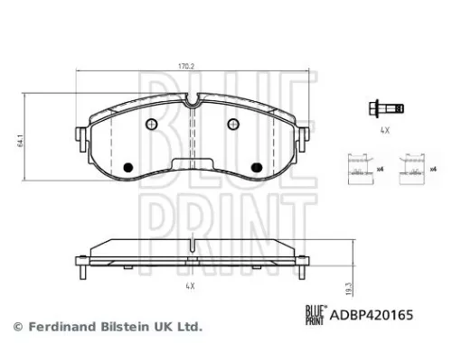 Blue Print Rear Brake Pad Set For Man Vw Crafter Grand California Tge