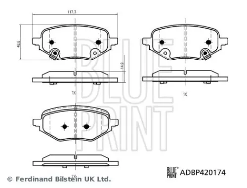 Blue Print Rear Brake Pad Set For Mg Mg (Saic) Mg Zs Zs Zx