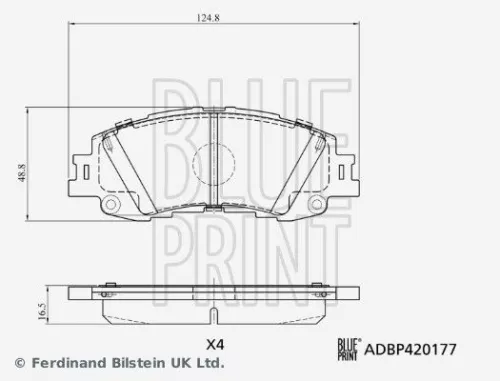 Blue Print Front Brake Pad Set For Toyota Aqua Yaris