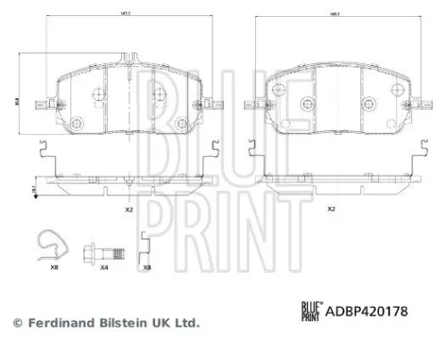 Blue Print Front Brake Pad Set For Mercedes-benz C-class E-class Glc