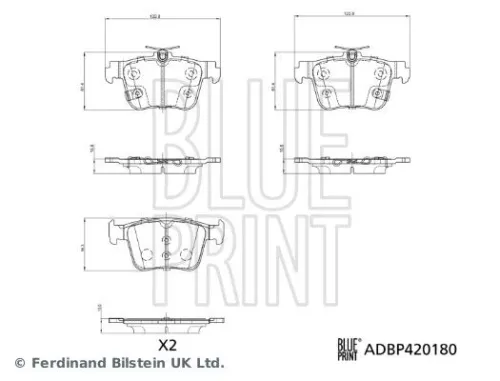 Blue Print Rear Brake Pad Set For Mg Mg (Saic) 4 Mg 4