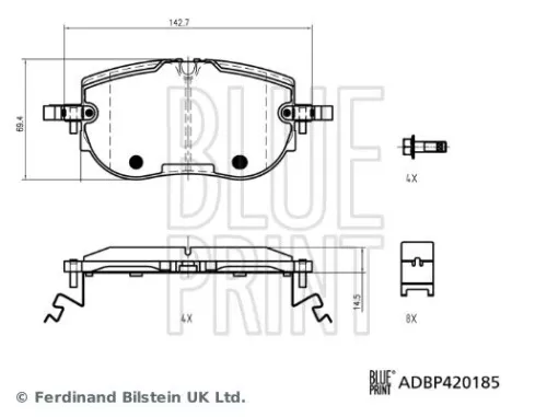 Blue Print Front Brake Pad Set For Audi Cupra Skoda Vw Born Enyaq Iv 