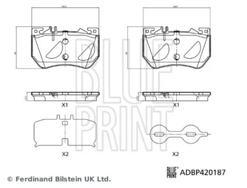 Blue Print Front Brake Pad Set For Mercedes-benz C-class Cle