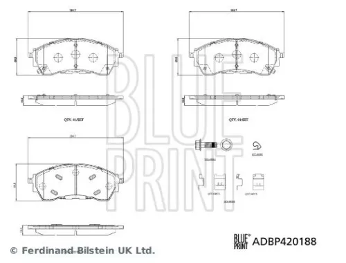 Blue Print Front Brake Pad Set For Ford Ford Australia Ranger