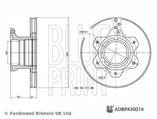 BLUE PRINT BLUE PRINT ADBP430014 2x BLUE Print Rear Internally Vented Brake Discs For Mercedes-benz Vario 