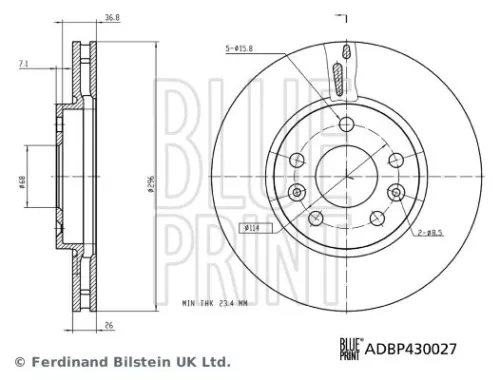 BLUE PRINT BLUE PRINT ADBP430027 2x BLUE Print Front Internally Vented Brake Discs For Mercedes-benz Nissan Renault S 