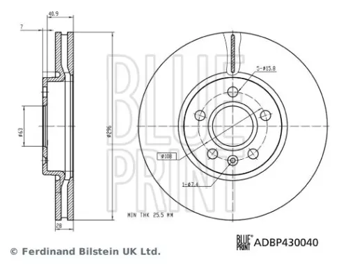 BLUE PRINT BLUE PRINT ADBP430040 2x BLUE Print Front Internally Vented Brake Discs For Volvo S90 V60 V90 
