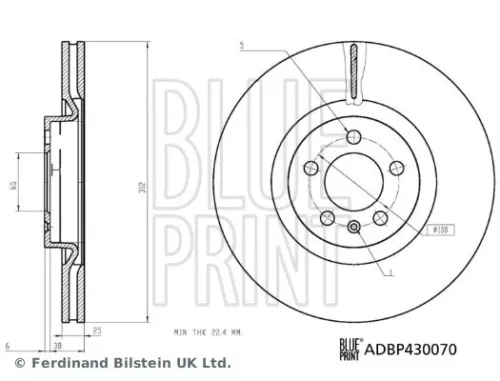 BLUE PRINT BLUE PRINT ADBP430070 2x BLUE Print Front Internally Vented Brake Discs For Audi A1 