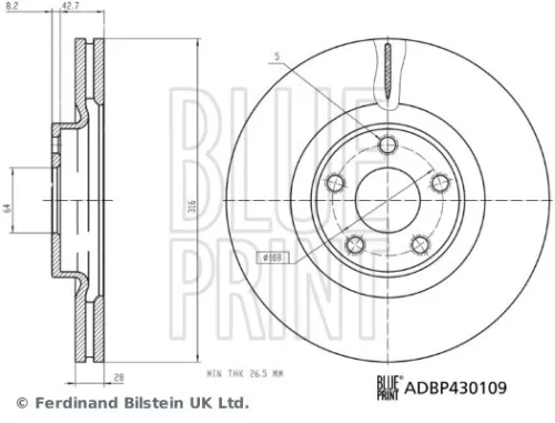 BLUE PRINT BLUE PRINT ADBP430109 2x BLUE Print Front Vented Brake Discs For Ford Galaxy S-max 