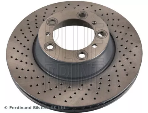2x BLUE Print Rear Left Perforated/vented Brake Discs For Porsche 911