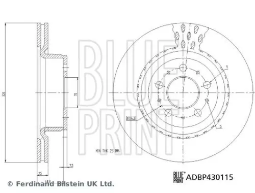 BLUE PRINT BLUE PRINT ADBP430115 2x BLUE Print Front Internally Vented Brake Discs For Tesla Model 3 