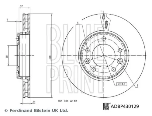 BLUE PRINT BLUE PRINT ADBP430129 2x BLUE Print Front Internally Vented Brake Discs For Nissan Samsung Juke Xm3 
