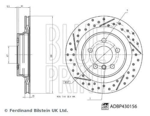 BLUE PRINT BLUE PRINT ADBP430156 2x BLUE Print Rear Internally Vented Brake Discs For Mini Mini Countryman 