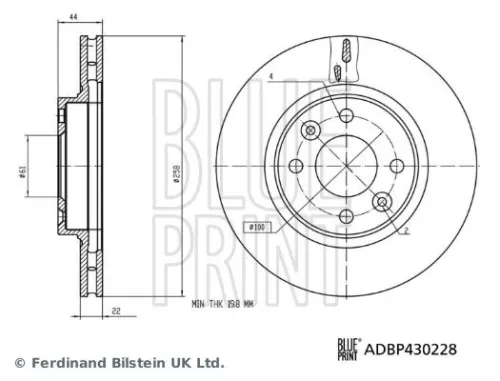 2x BLUE Print Front Internally Vented Brake Discs For Dacia Renault Clio Logan Logan