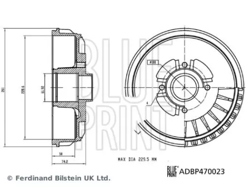 BLUE PRINT BLUE PRINT ADBP470023 Brake Drum 