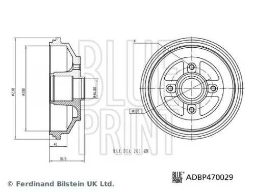 BLUE PRINT BLUE PRINT ADBP470029 Brake Drum 