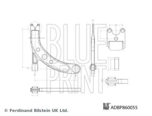 BLUE PRINT BLUE PRINT ADBP860055 Blue Print Front Right Control Trailing Arm For Dodge Hyundai Accent Attitude Gr 
